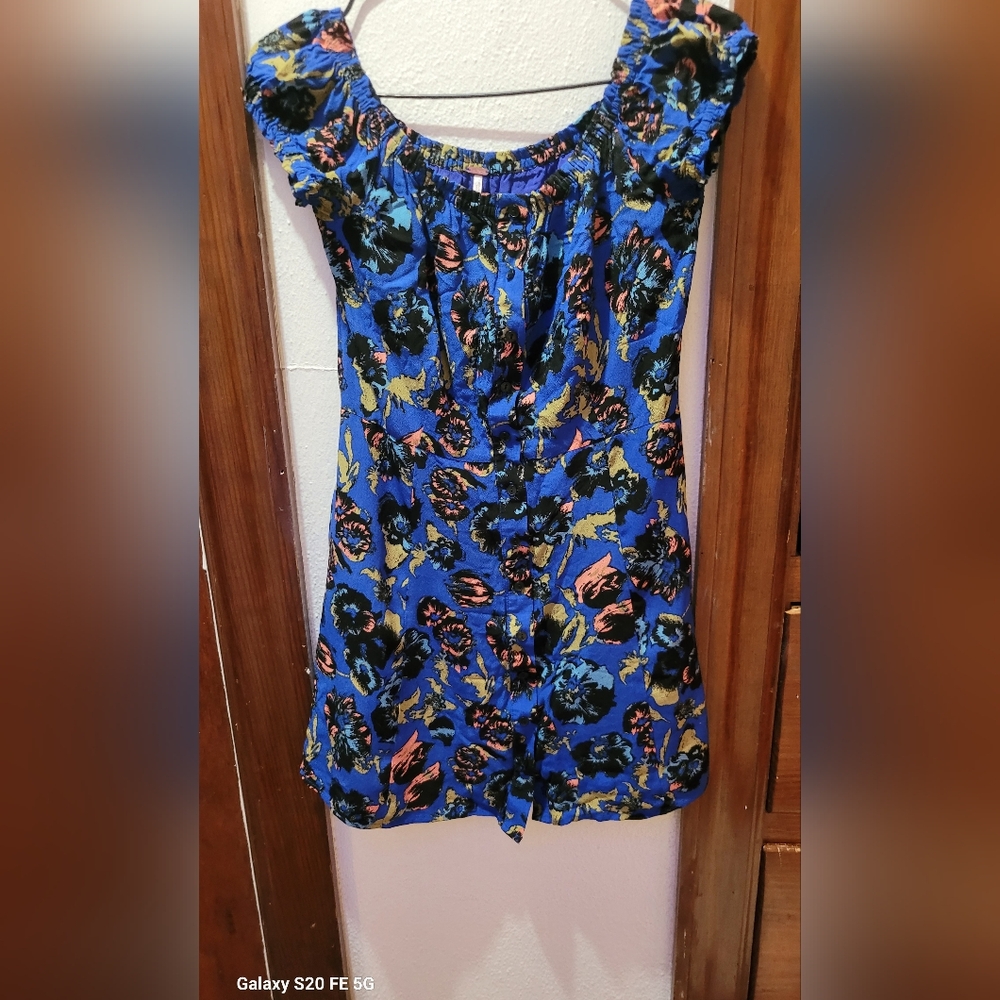 Free People Floral Blue Dress